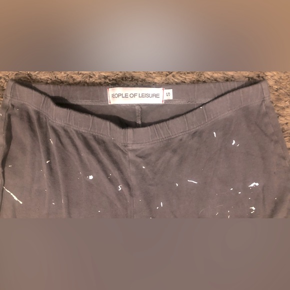 “Life of Leisure” gray splatter mega bell bottom pants - Picture 2 of 7